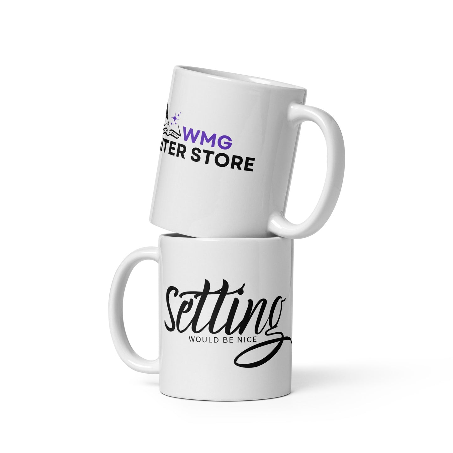 SETTING WOULD BE NIC White Glossy Mug | WMG Writer Store